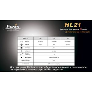 Налобный фонарь Fenix HL21 желтый Cree XP-E LED R2